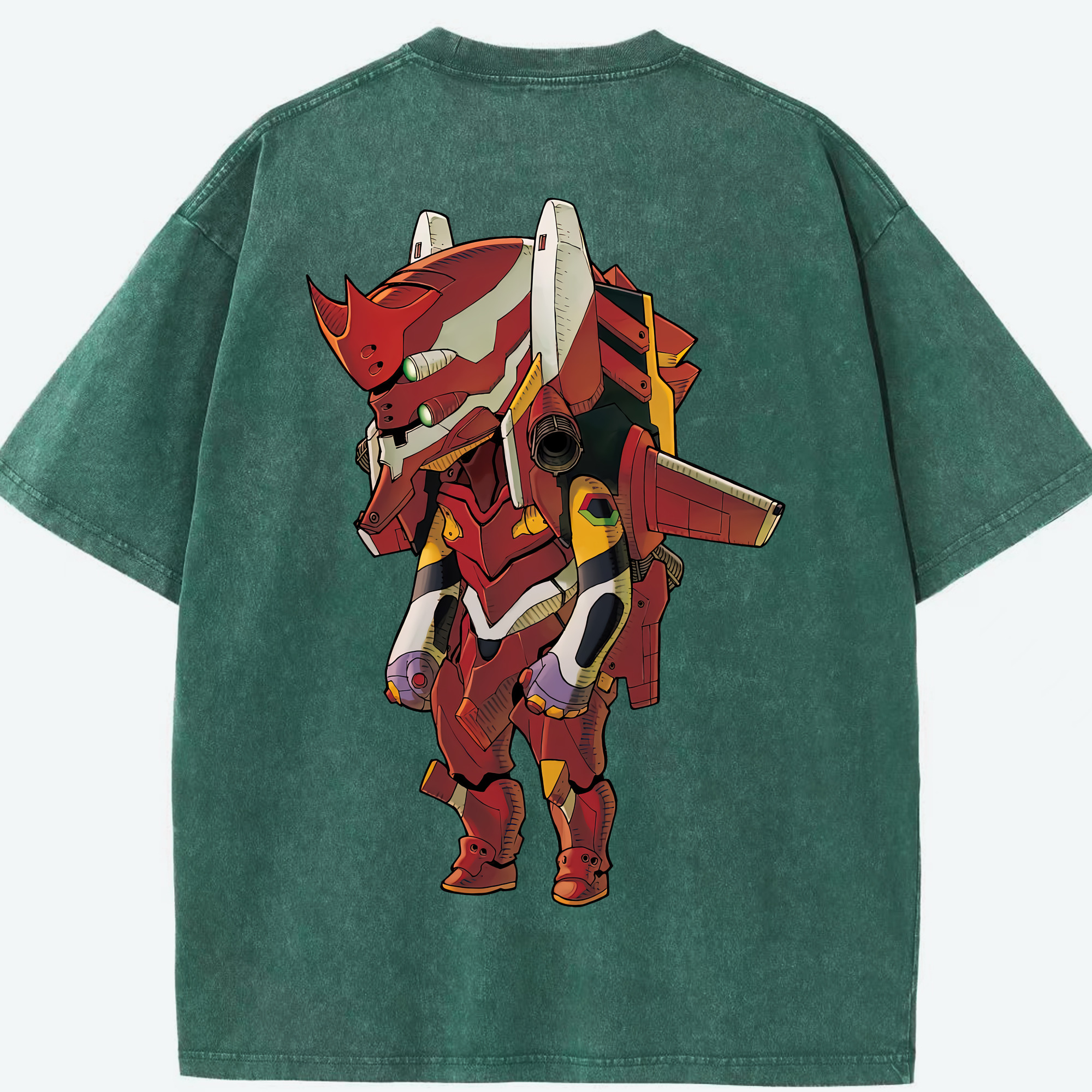 （画像用） EVA 新世紀エヴァンゲリオン 綿100% ヴィンテージ風 半袖Tシャツ（背面プリント）